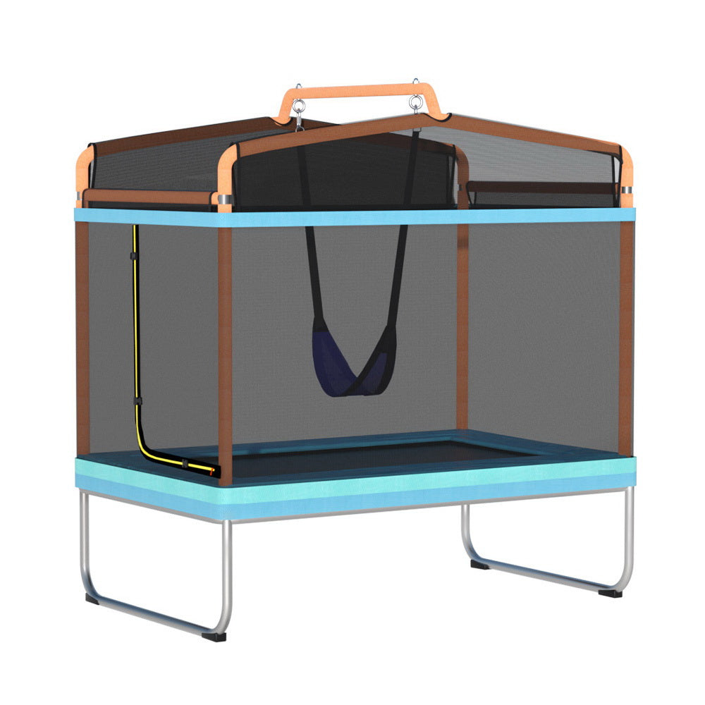 Everfit Kids Rectangle Trampoline Swing Set | Security Net | 6FT