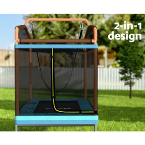 Everfit Kids Rectangle Trampoline Swing Set | Security Net | 6FT