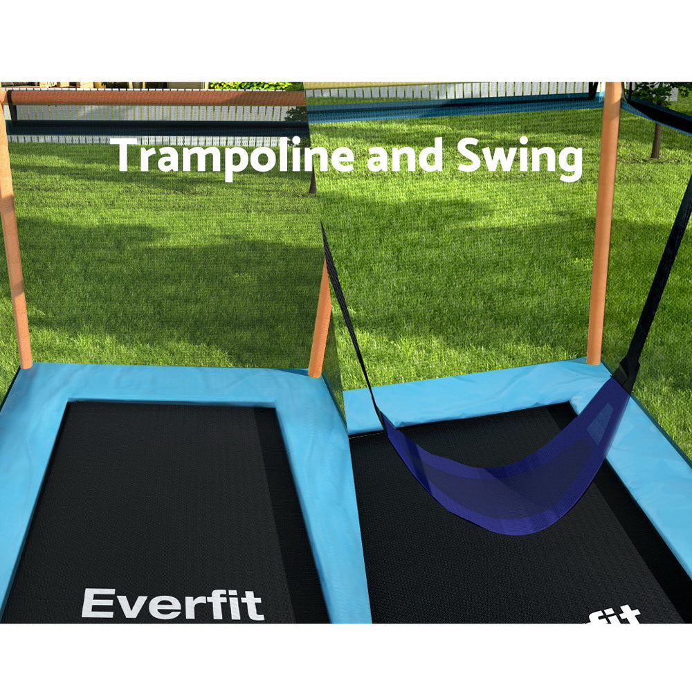 Everfit Kids Rectangle Trampoline Swing Set | Security Net | 6FT
