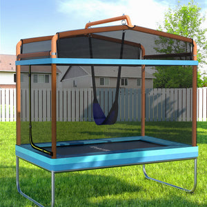 Everfit Kids Rectangle Trampoline Swing Set | Security Net | 6FT