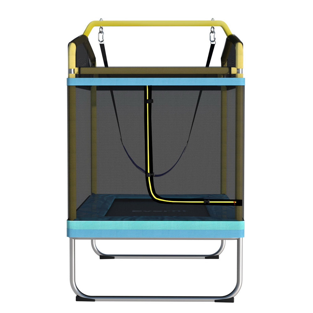 Everfit 6FT Trampoline for Kids | w/ Enclosure Safety Net | Swing | Rectangle | Yellow