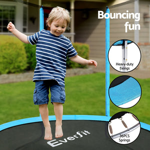 Everfit 6FT Kids Trampoline | Round with Safety Net & Pad | Blue