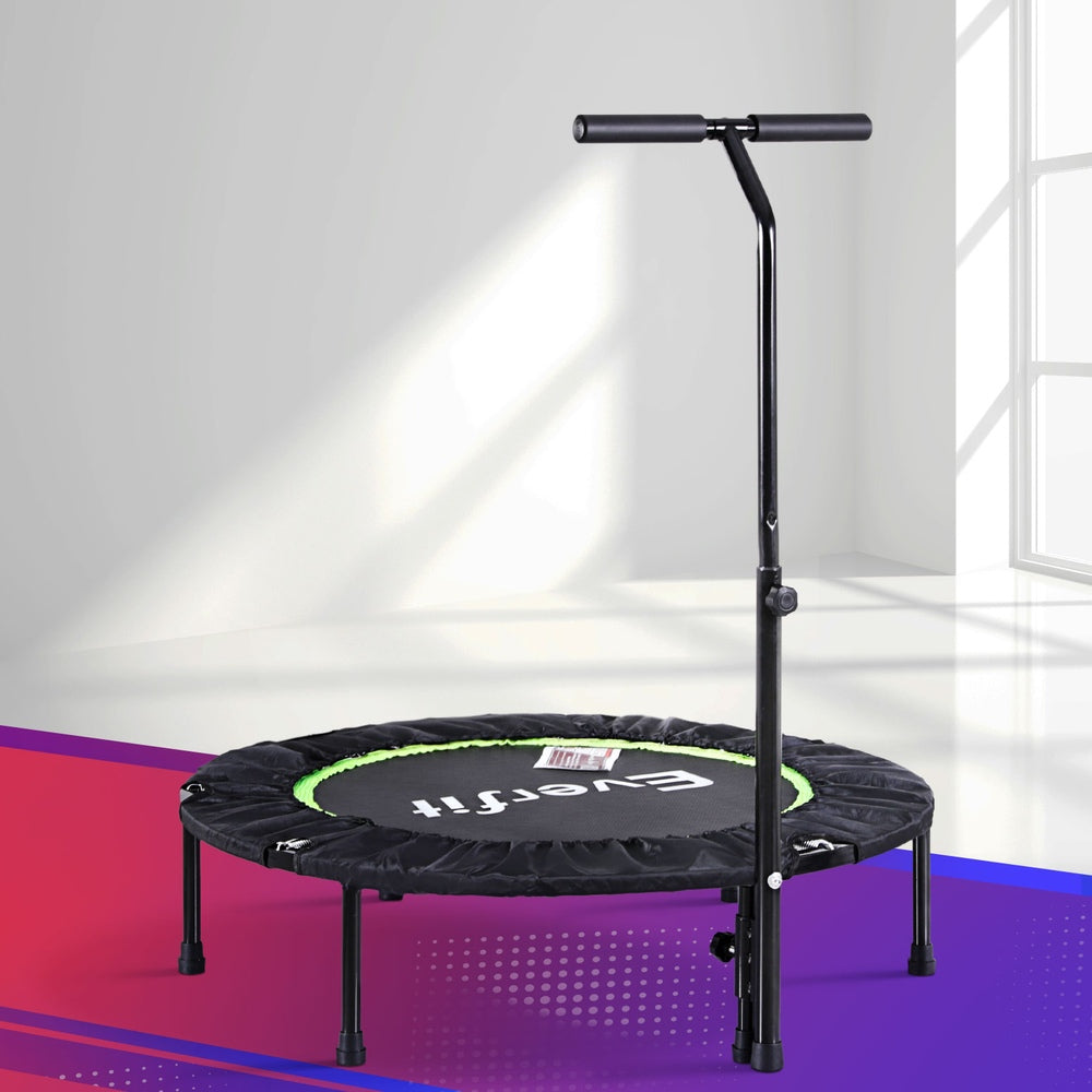 Everfit 40-Inch Foldable Fitness Trampoline | Jumping Rebounder | Home Gym with Handrail
