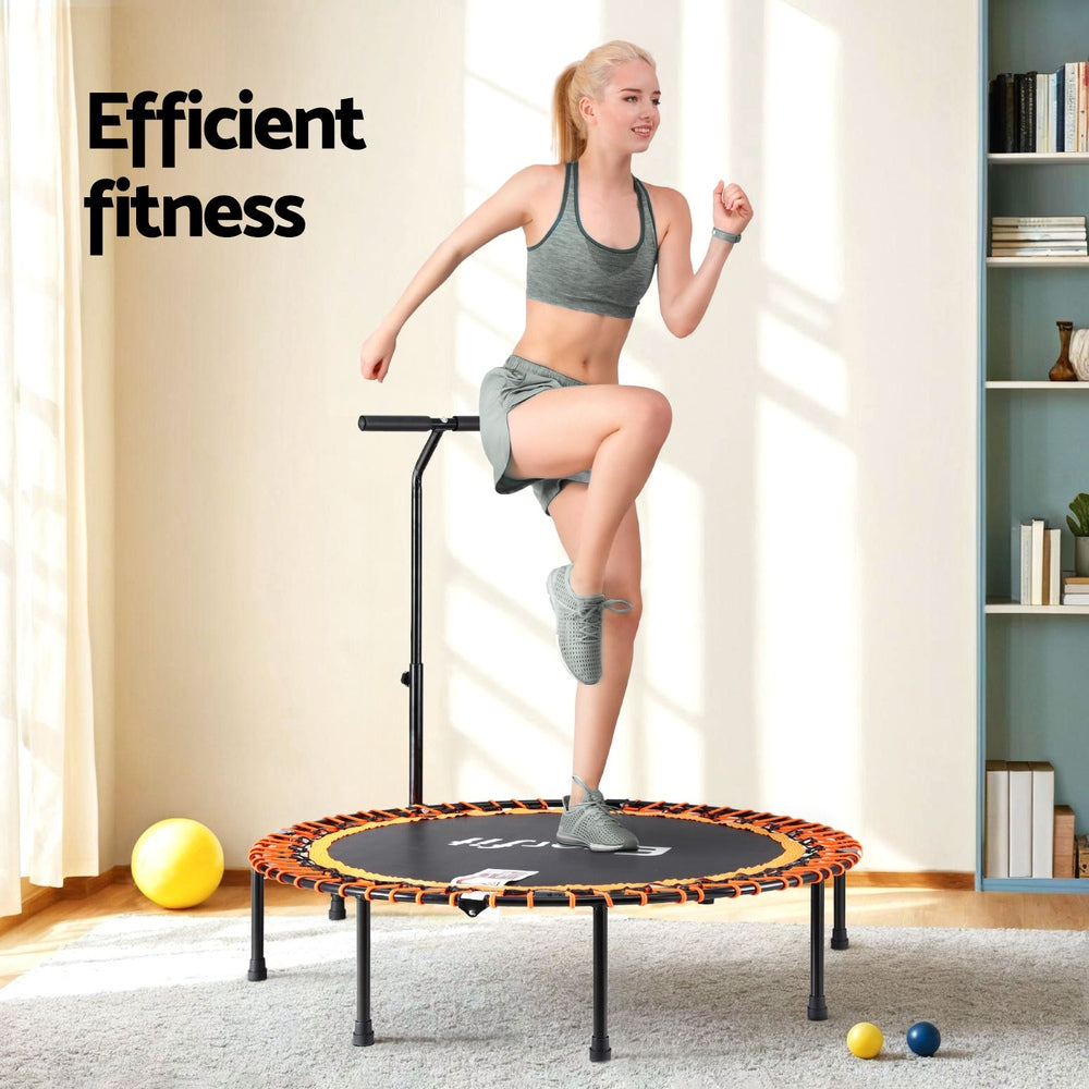 Everfit 48-Inch Foldable Fitness Trampoline | Jumping Rebounder | Home Gym with Handrail