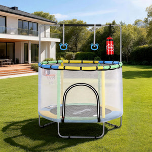 55 Inch Trampoline Rebounder | Kids | Basketball Hoop & Boxing Set