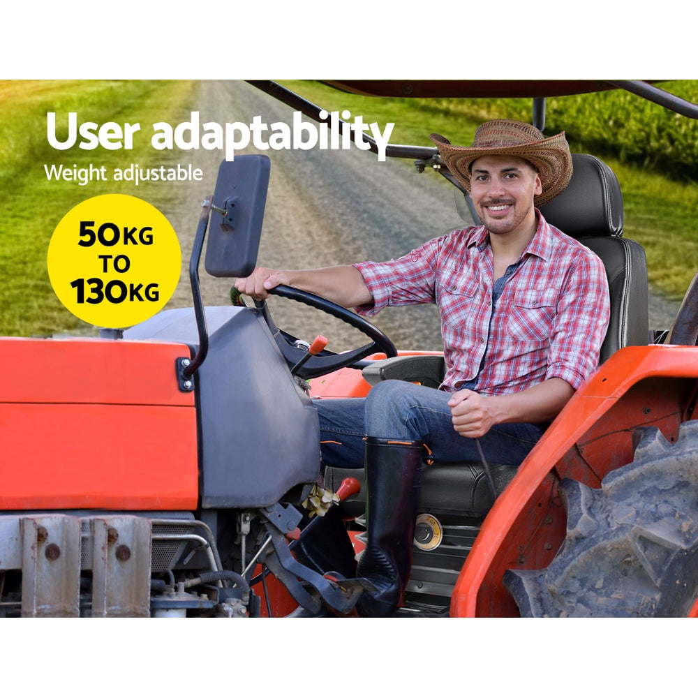 Tractor Seat | Forklift Excavator Truck | Universal Backrest Chair | PU Leather