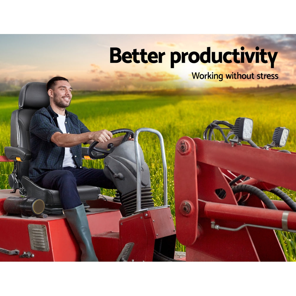 Tractor Seat | Forklift Excavator Truck | Universal Backrest Chair | PU Leather