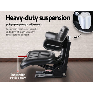 Tractor Seat | Forklift Excavator Truck | Universal Digger Chair | PU Leather