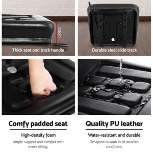 Tractor Seat | Forklift Excavator | Universal Suspension Truck Chair | PU Leather