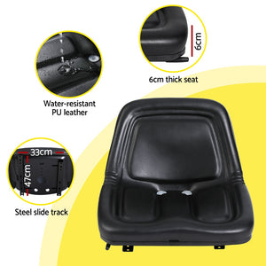 Tractor Seat | Forklift Excavator | Universal Backrest Truck Chair | PU Leather