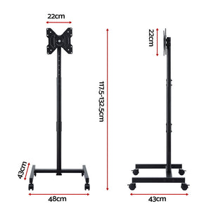 Mobile TV Stand | 13–50" | Adjustable Height | With Wheels
