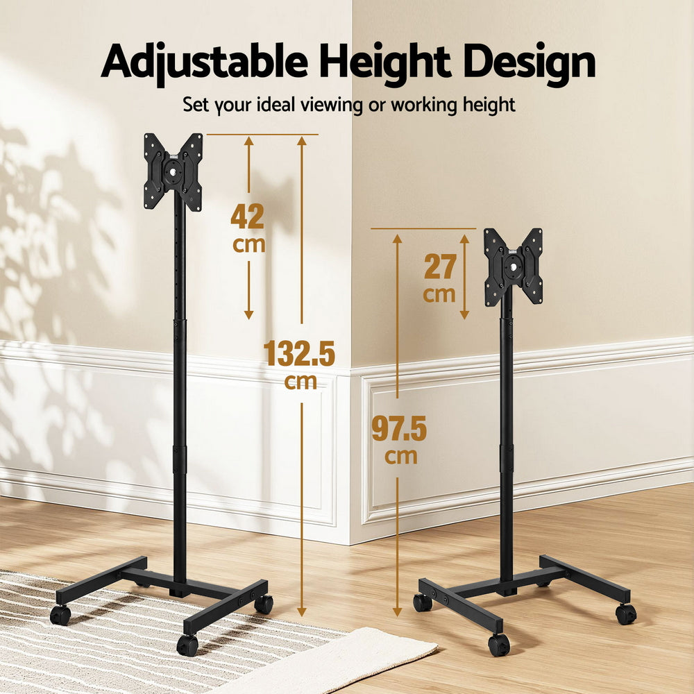 Mobile TV Stand | 13–50" | Adjustable Height | With Wheels