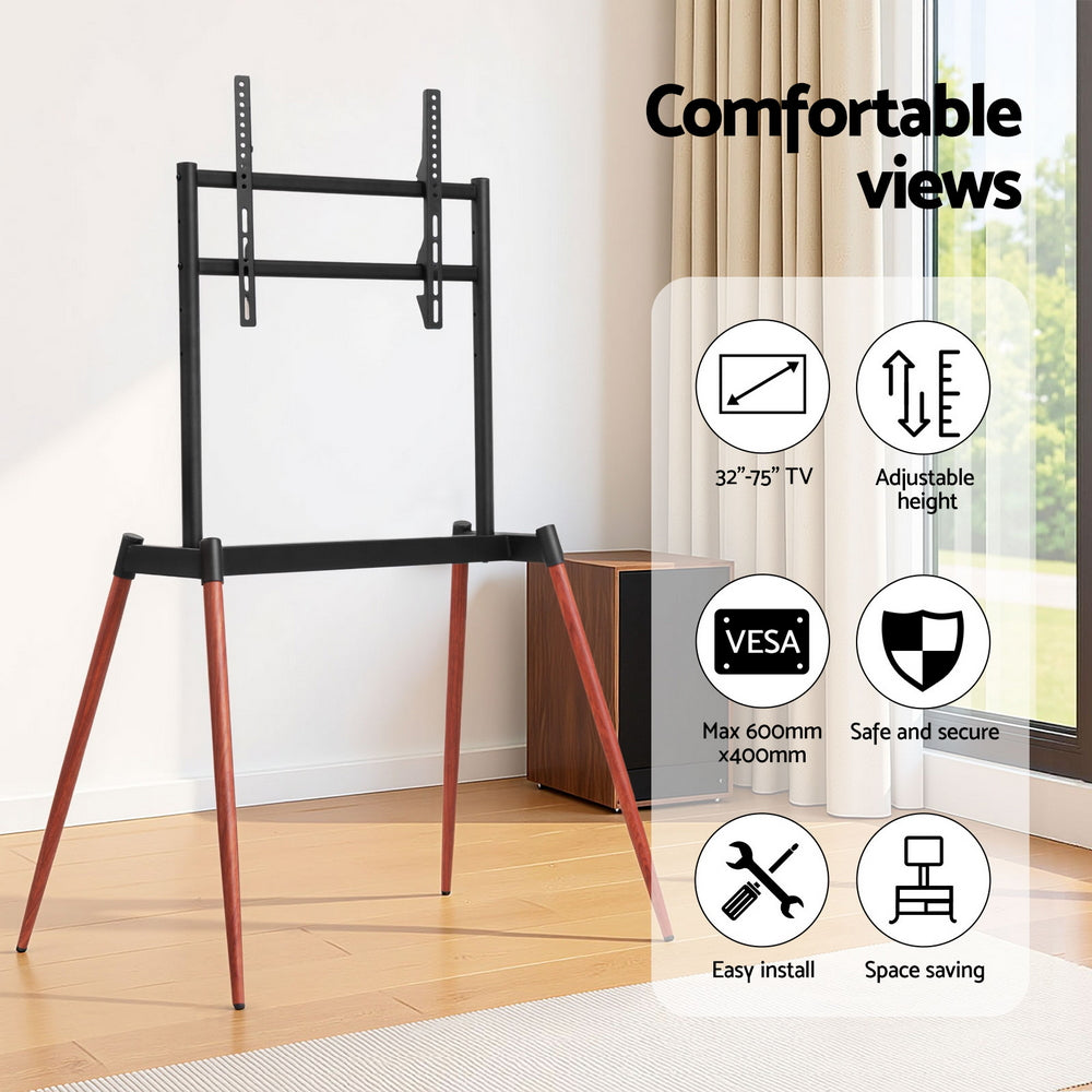 Wooden Floor TV Easel Stand | 32–75" | Height Adjustable