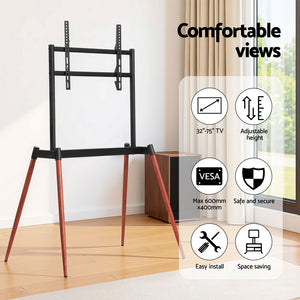 Wooden Floor TV Easel Stand | 32–75" | Height Adjustable