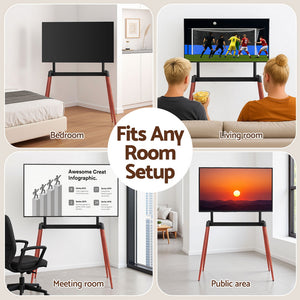 Wooden Floor TV Easel Stand | 32–75" | Height Adjustable