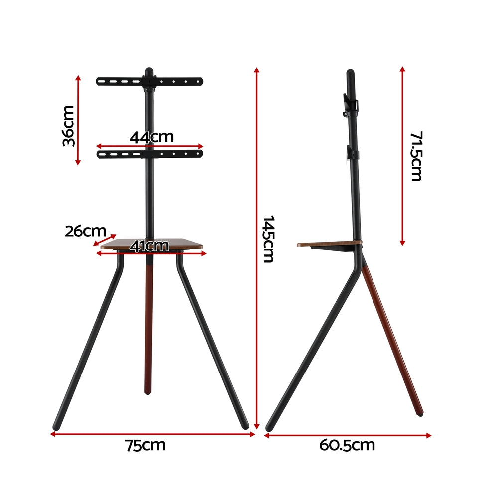 TV Stand | Wooden Tray | 24–55" Swivel Height Adjustable