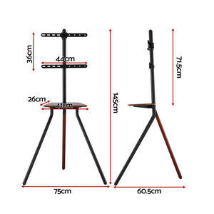 TV Stand | Wooden Tray | 24–55" Swivel Height Adjustable