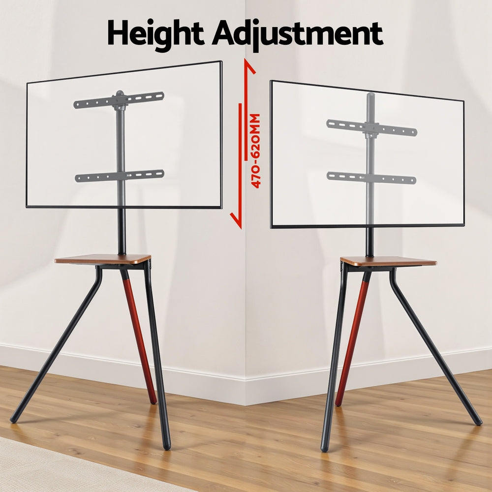 TV Stand | Wooden Tray | 24–55" Swivel Height Adjustable