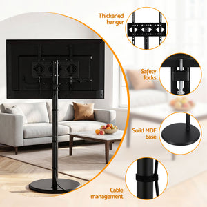 Artiss 32-55 Inch Mobile TV Stand with Wheels Height & Tilt Adjustable Floor Mount
