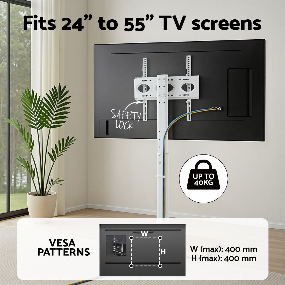 TV Stand | 24–55" Swivel Height Adjustable Floor Mount for TVs