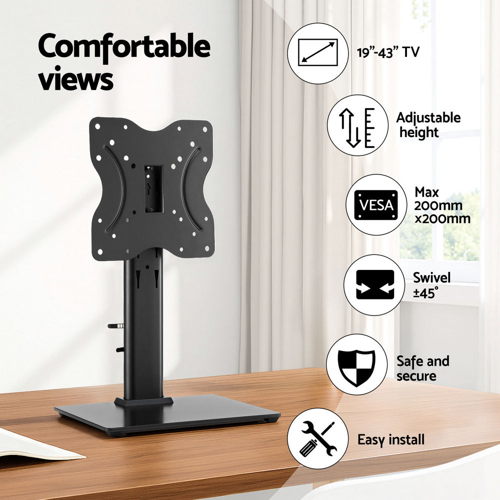 Tabletop TV Stand | 19–43" | Universal Swivel Desktop Bracket