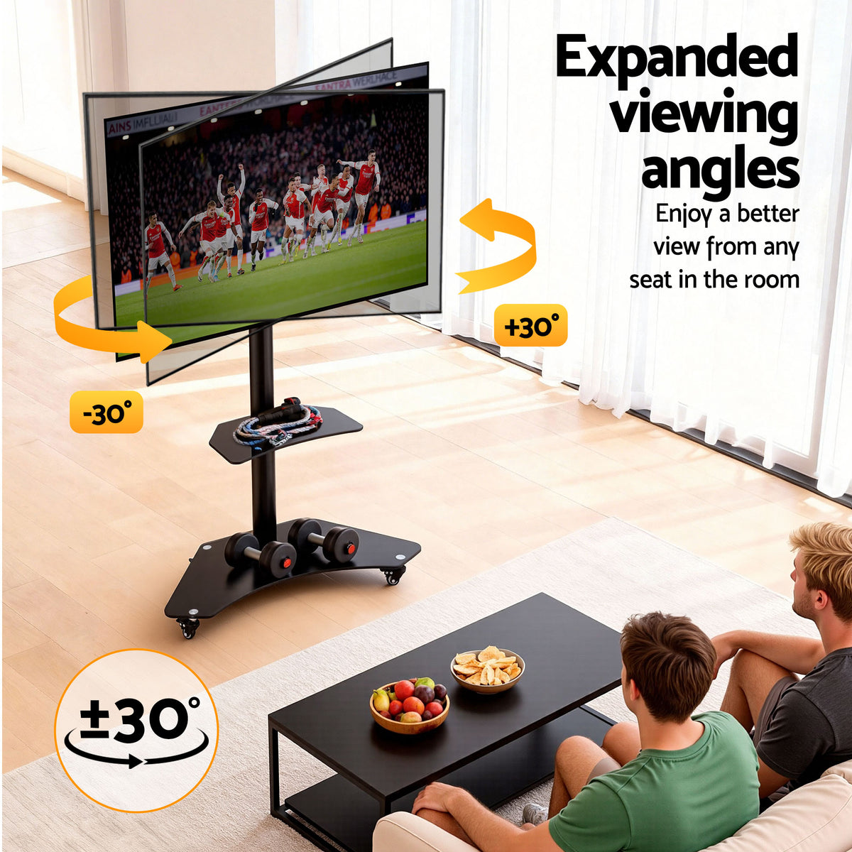 TV Stand Mount | 40-100" | Universal Bracket | Adjustable Height | Wheels