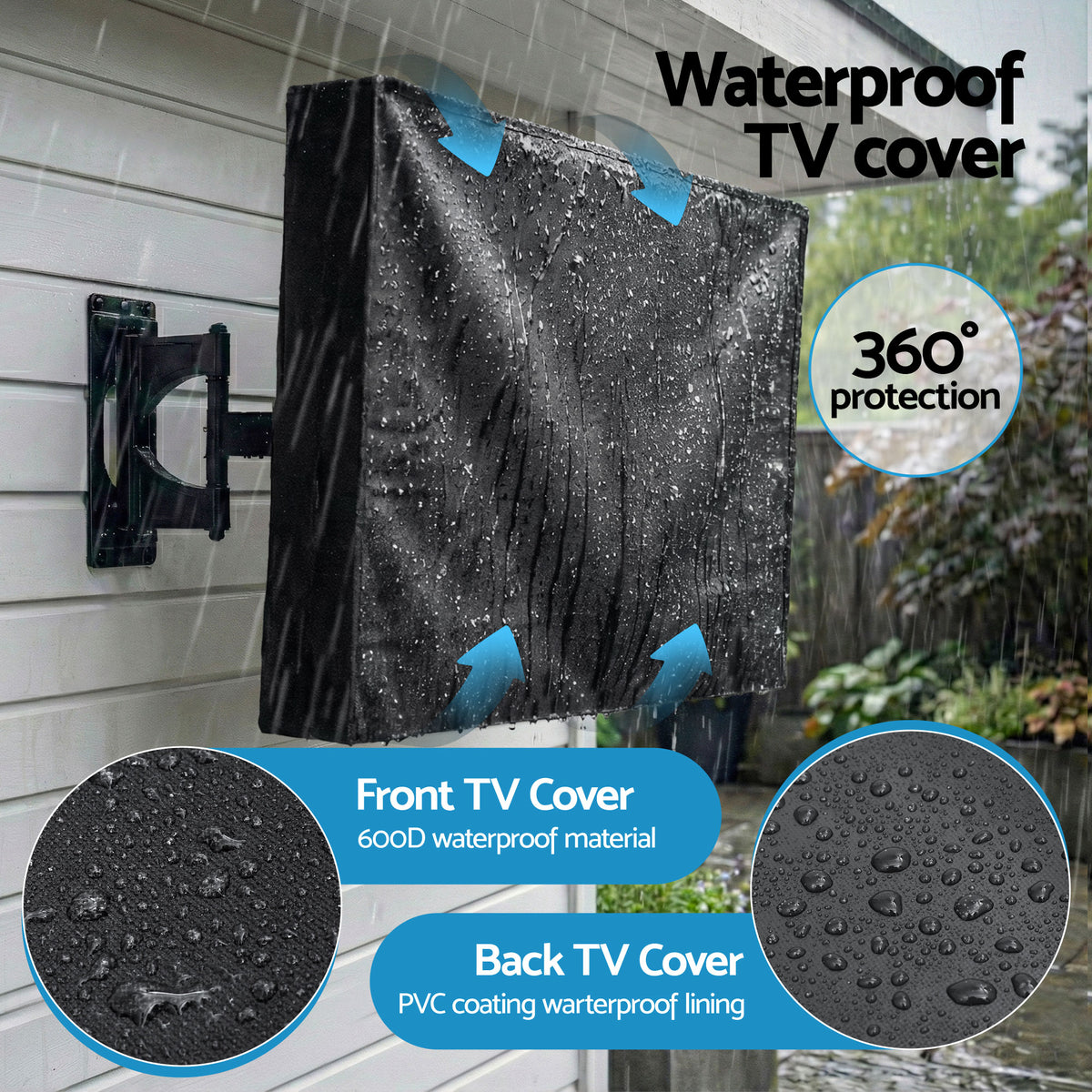 Outdoor TV Cover | 55–58 inch | Waterproof | Patio Flat Screen Protector
