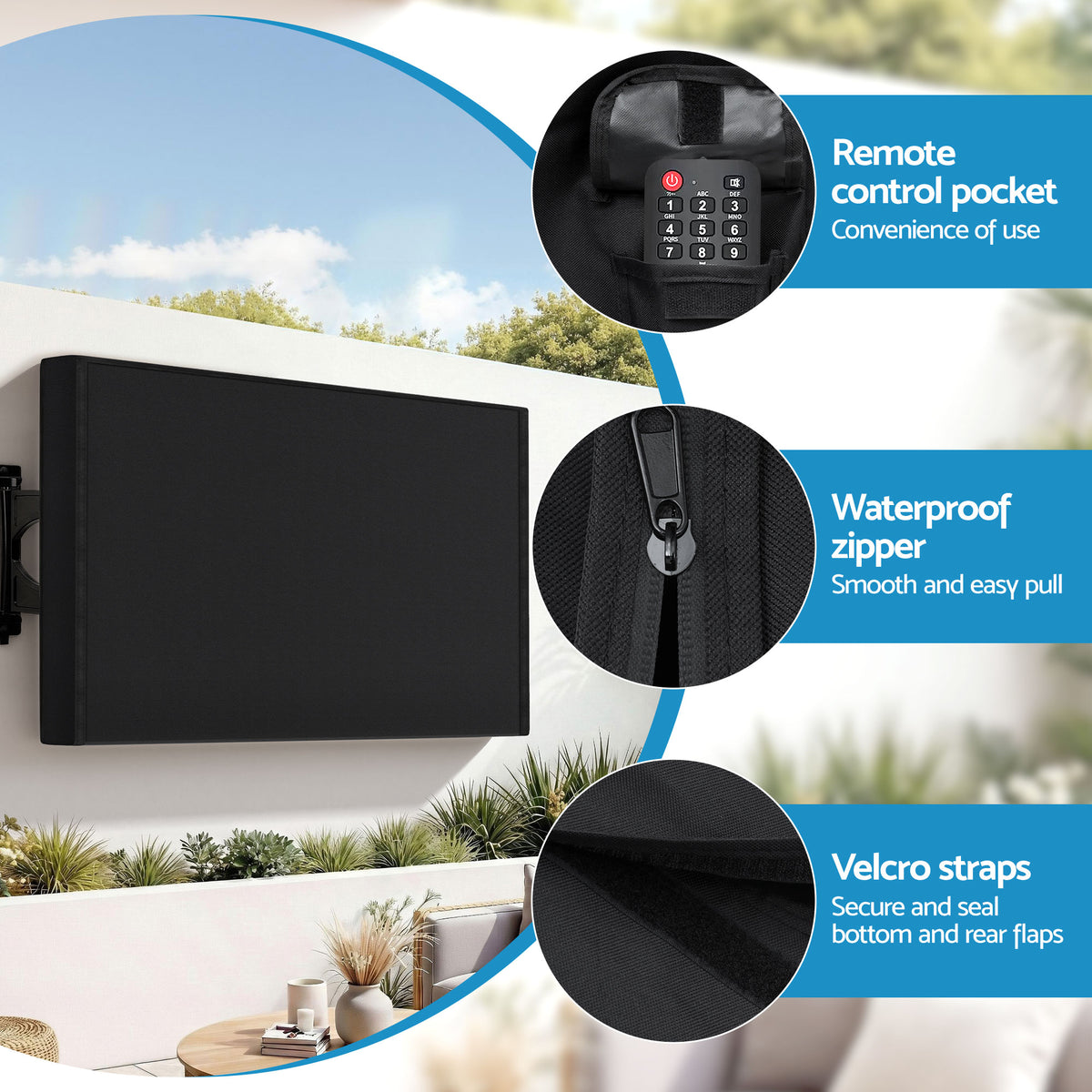 Outdoor TV Cover | 55–58 inch | Waterproof | Patio Flat Screen Protector