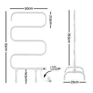 Heated Towel Rail | Freestanding or Wall Mounted | S-Shape | Electric Warmer