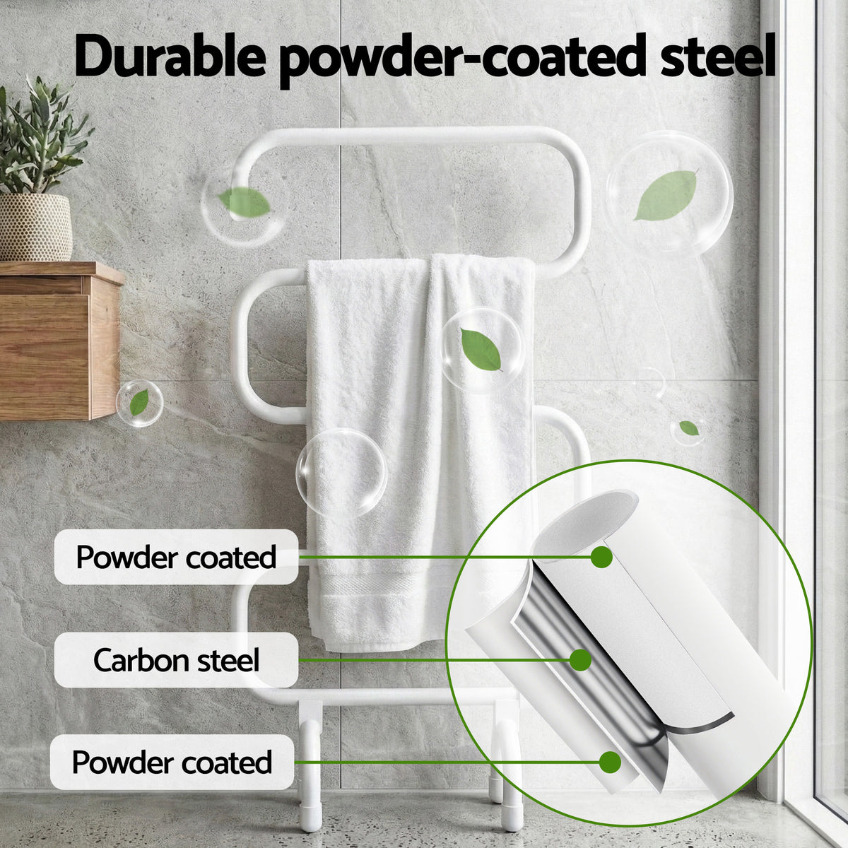 Heated Towel Rail | Freestanding or Wall Mounted | S-Shape | Electric Warmer
