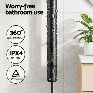 Heated Towel Rail | Vertical | Timer | Electric Warmer Rack | Black