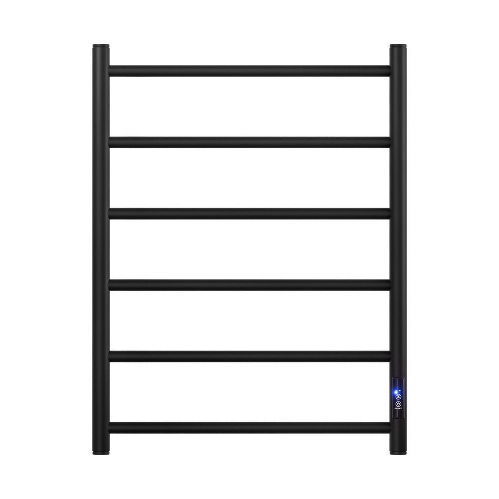 Devanti Heated Towel Rack | 6 Round Bars with Timer | Electric Warmer