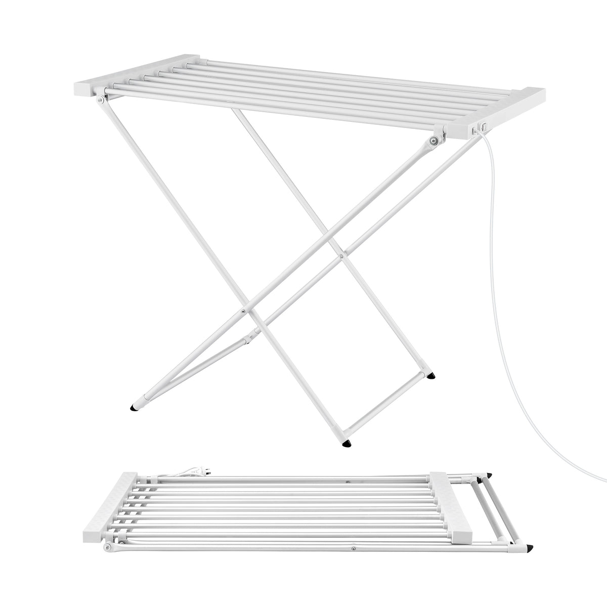 Heated Towel Rail | Foldable Clothes Airer | 8 Bars | Electric Drying Rack