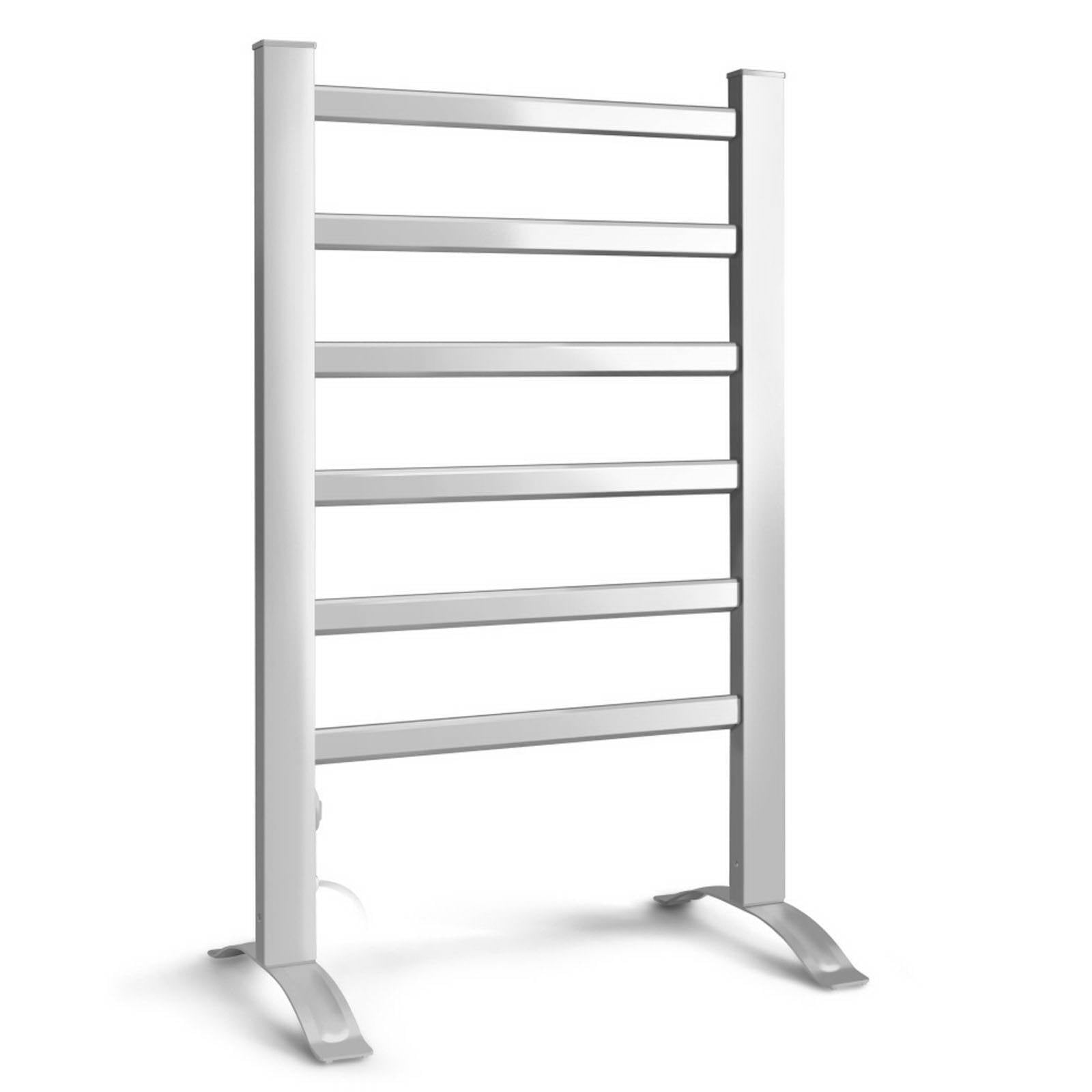Devanti Electric Heated Towel Rail Rack | 6 Bars | Freestanding | Clothes Dry Warmer