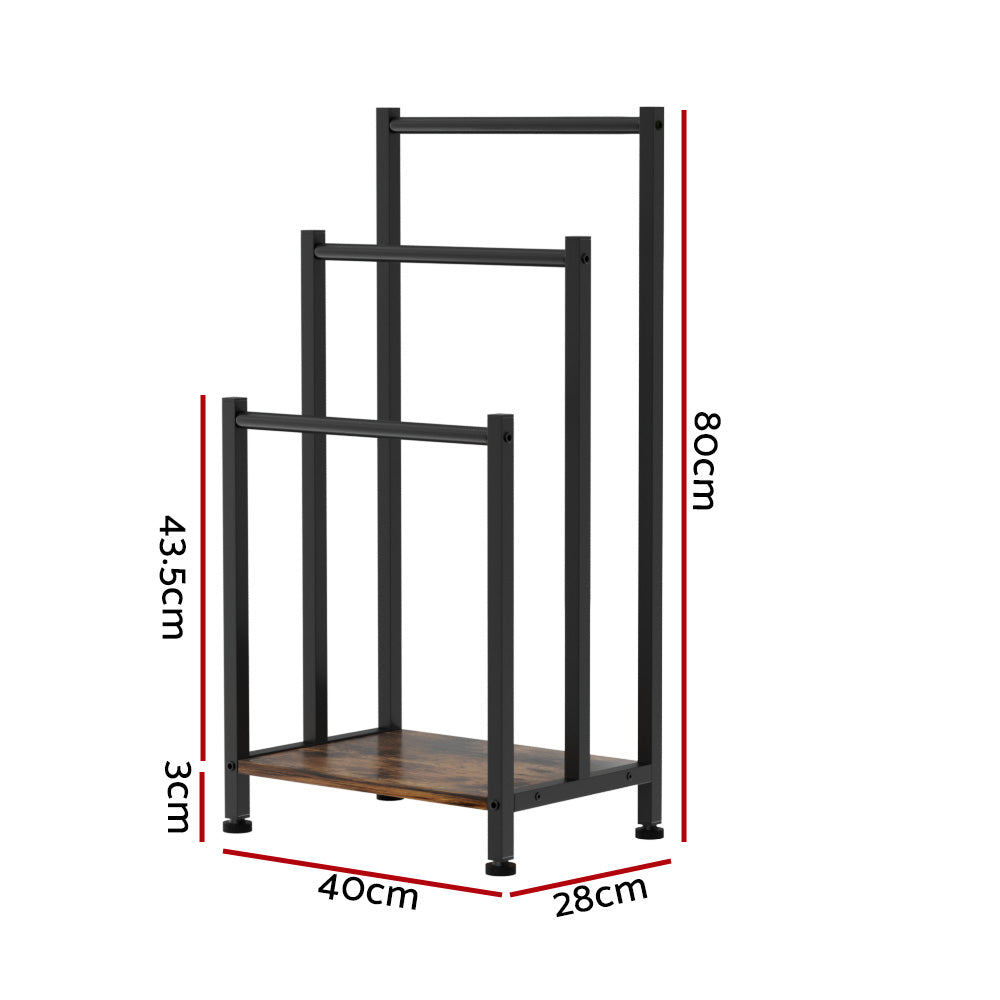 3 Tier Towel Rack Rail | Freestanding Holder | Bathroom Organizer | Laundry Drying Bar