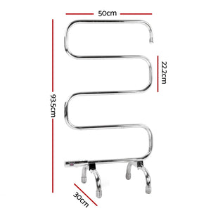 Devanti Electric Heated Towel Rail Rack | 5 Bars | Freestanding | Clothes Dry Warmer