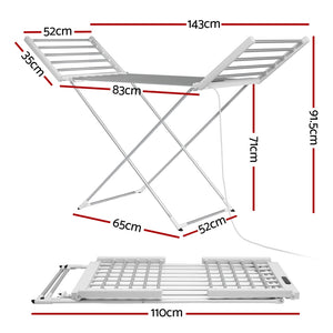 Devanti Heated Towel Rack | Foldable Electric | 24H Timer