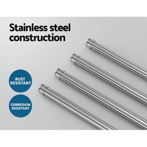 Towel Rail Rack Holder | 4 Bars | Wall Mounted | Stainless Steel | Swivel Hanging Hook