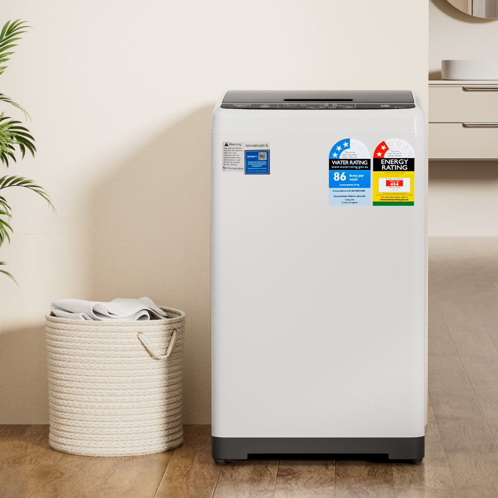 6kg Top Load Washing Machine | White | Compact Laundry Appliance