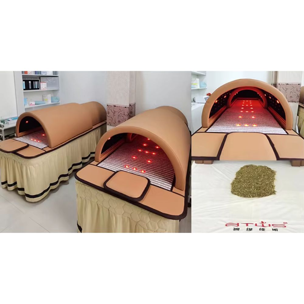 Professional Far Infrared Sauna Dome | 3-Zone Thermal Therapy | 256 Germanium Stones & 42 Red Light LEDs | Dual PEMF Therapy Mat