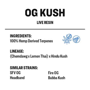 True Terpenes LIVE RESIN OG Kush 2mL | Sativa-Dominant Hybrid Terpene Extract