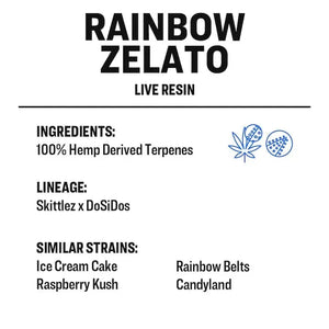 True Terpenes LIVE RESIN Rainbow Zelato 2mL | Exotic Hybrid Terpene Extract