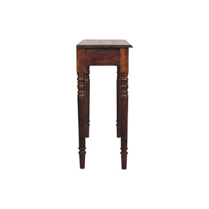 Turned Legs Chestnut Console Table | 3 Drawer Storage | Classic Timber Hall Table