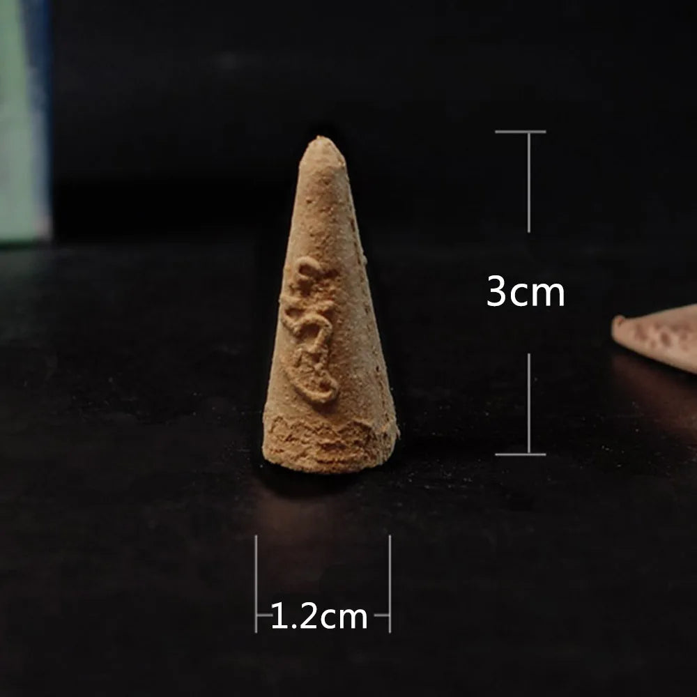 Hand Made Tibetan Religious Meditation Backflow Incense Cones | 60 Cone Pack
