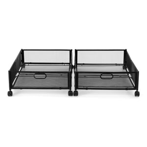 Artiss 2X Under Bed Storage Containers Metal Boxes Quilt Organiser with Wheels