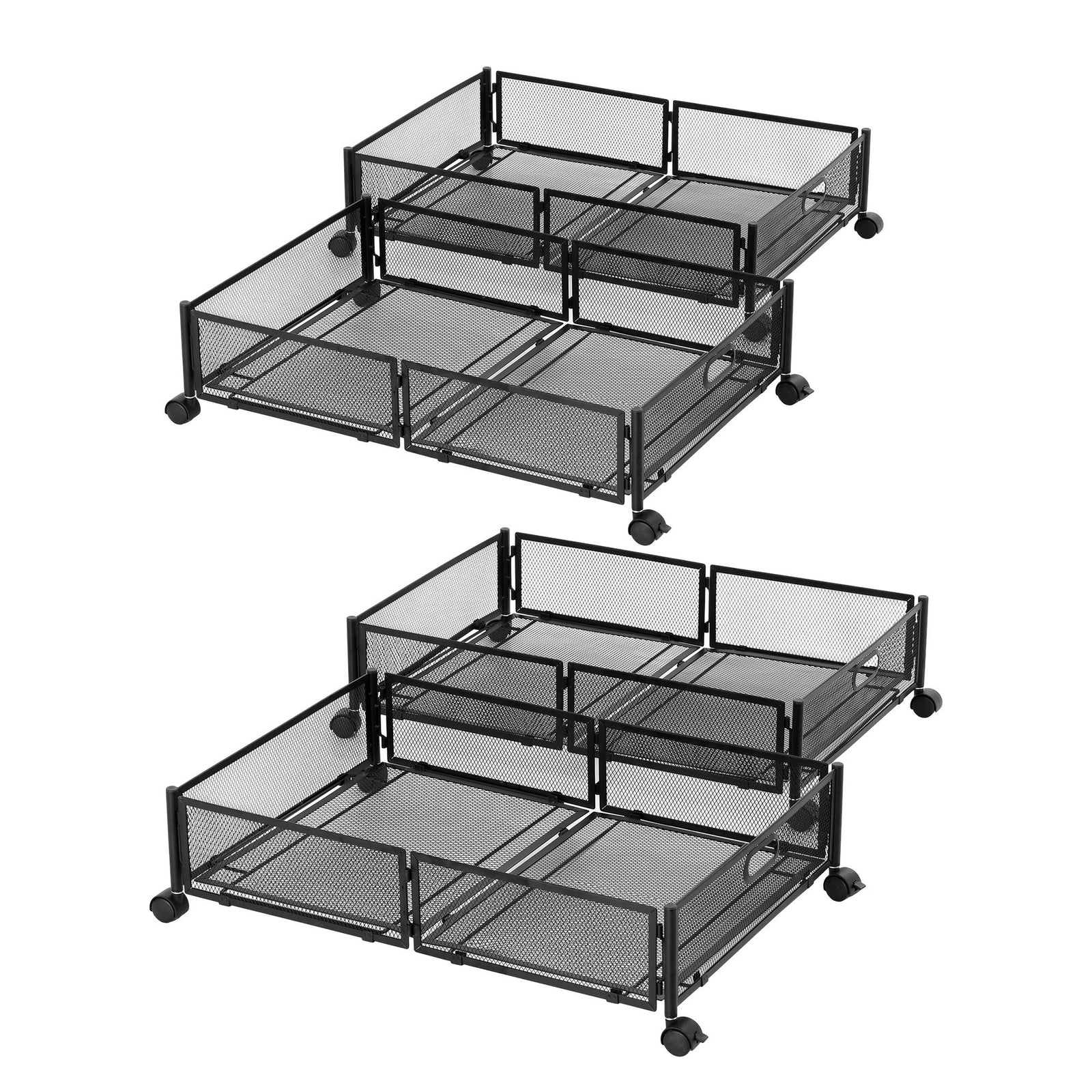 Under Bed Storage Containers | 4 Pack | Metal Quilt Organisers with Wheels
