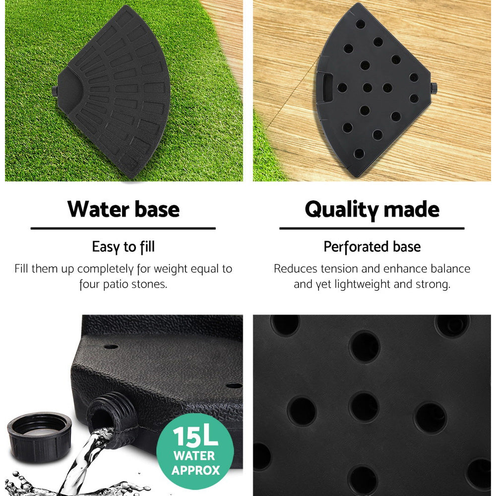 3m Outdoor Umbrella | w/Base | Cantilever | Beach Garden Patio | Black