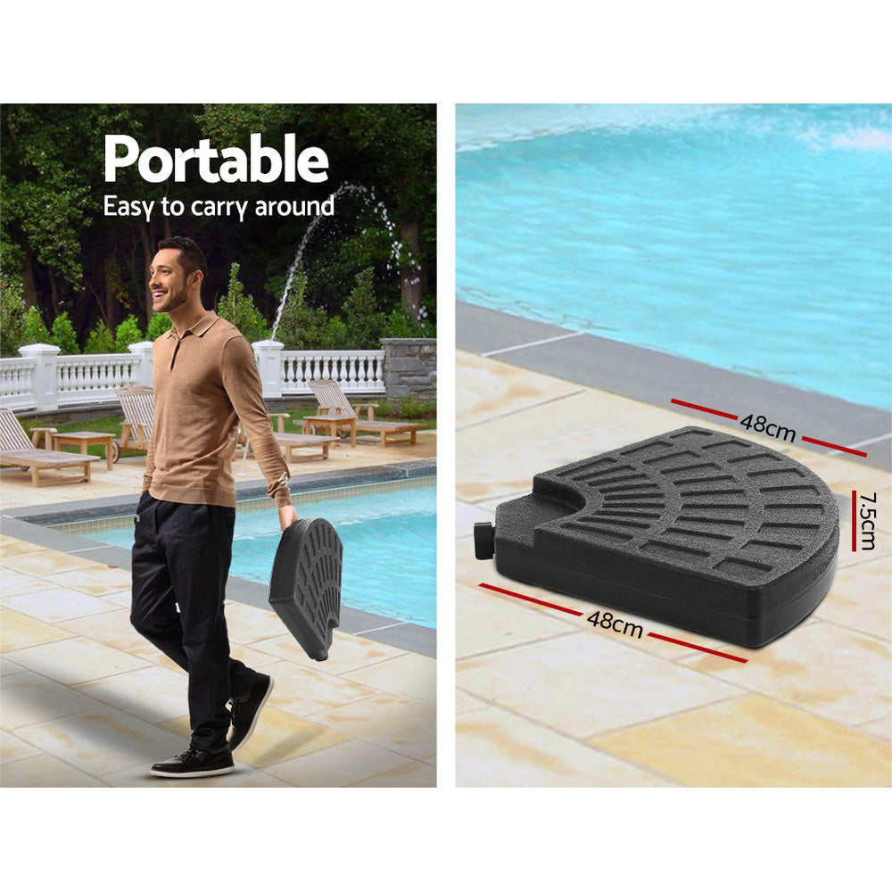 3m Outdoor Umbrella | w/Base | Cantilever | Beach Garden Patio | Black