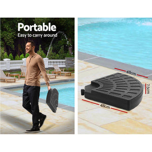 3m Outdoor Umbrella | w/Base | Cantilever | Beach Garden Patio | Grey