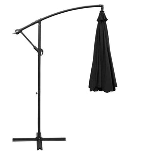 3m Outdoor Umbrella | Cantilever | Beach Garden Patio | Black